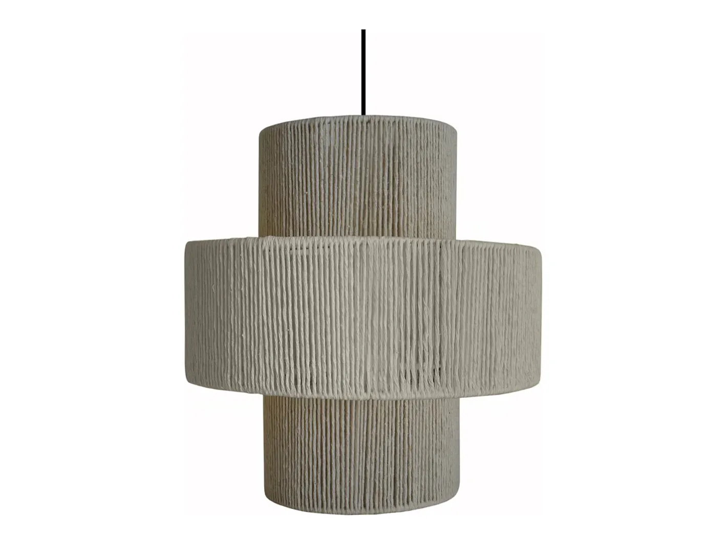 Outlet TOSEL Suspensión ,metal-fibra,natural,A90xD 30x P 30 cm Color natural claro