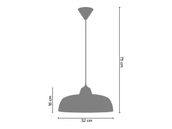 TOSEL Suspensión ,metal, ,A 75x D32xP32cm Gris Clearance