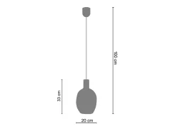 TOSEL Suspensión ,metal, ,A 100x D20xP20cm Gris Best
