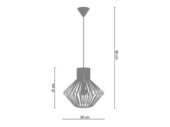 TOSEL Suspensión ,metal,Marrón, A 96xD40x P 40cm Marru00f3n Best