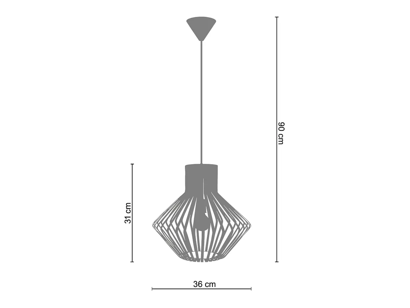 TOSEL Suspensión ,metal,Marrón, A 96xD40x P 40cm Marru00f3n Best