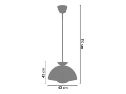 New TOSEL Suspensión ,metal,,A110xD43xP43cm Naranja