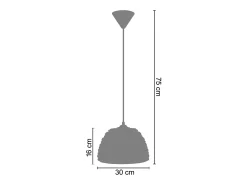 Outlet TOSEL Suspensión ,metal,natural,A75xD30xP30cm Color natural claro