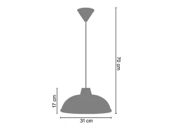 TOSEL Suspensión ,metal,natural, A74xD21xP 21cm Color natural claro Outlet