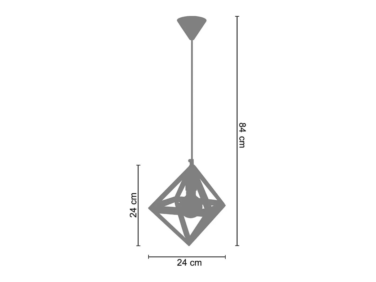 TOSEL Suspensión ,metal, ,A84xD24xP24cm Negro Sale