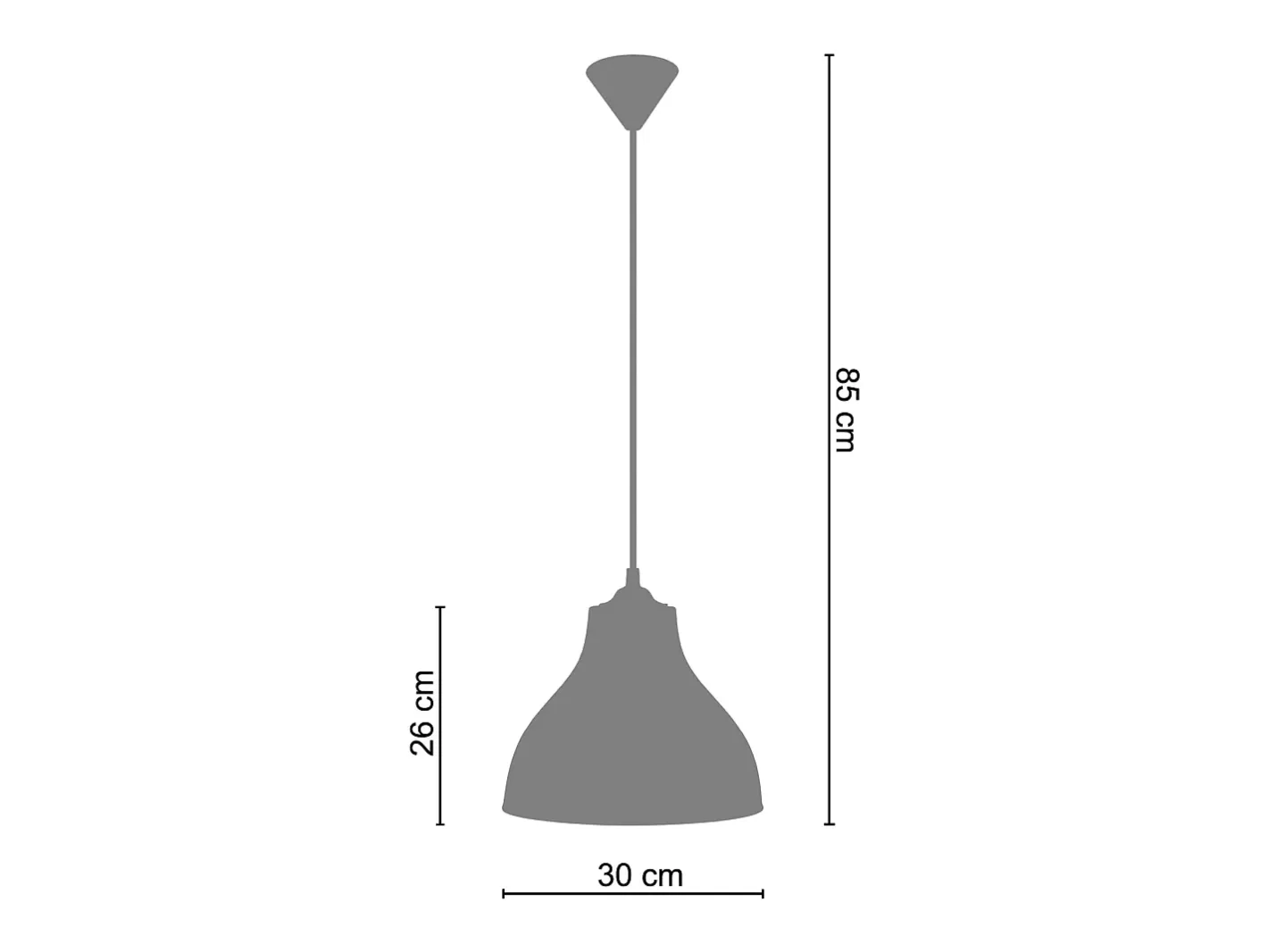 TOSEL Suspensión ,metal, ,A85xD30xP30cm Negro Clearance