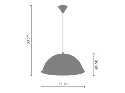 TOSEL Suspensión ,metal, ,A80xD44xP44cm Negro