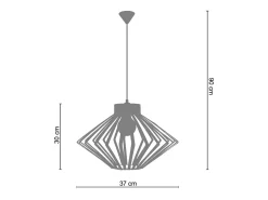 Best TOSEL Suspensión ,metal, ,A 90x D37xP37cm Negro