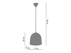 TOSEL Lámpara Suspendida-Suspensión ,metal, ,A80xD 17xP17cm Negro
