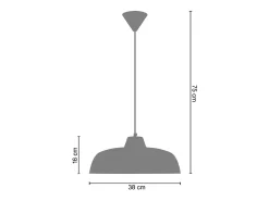 TOSEL Suspensión ,metal, , A75xD38xP 38cm Negro Best