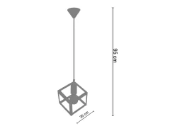 TOSEL Lámpara Suspendida-Suspensión ,metal, ,A86xD 27xP27cm Negro