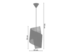 TOSEL Suspensión ,metal,,A110xD25xP 25cm Rojo Discount