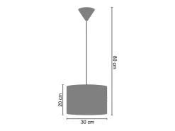 TOSEL Suspensión ,metal.,, A80x D 30xP30cm Rojo