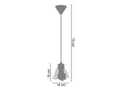 TOSEL Suspensión ,metal,,A75x D14xP14cm Rojo Hot