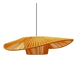 TOSEL Lámpara Suspendida-Suspensión ,tela,AMARILLO,A70xD 55xP60cm Amarillo claro
