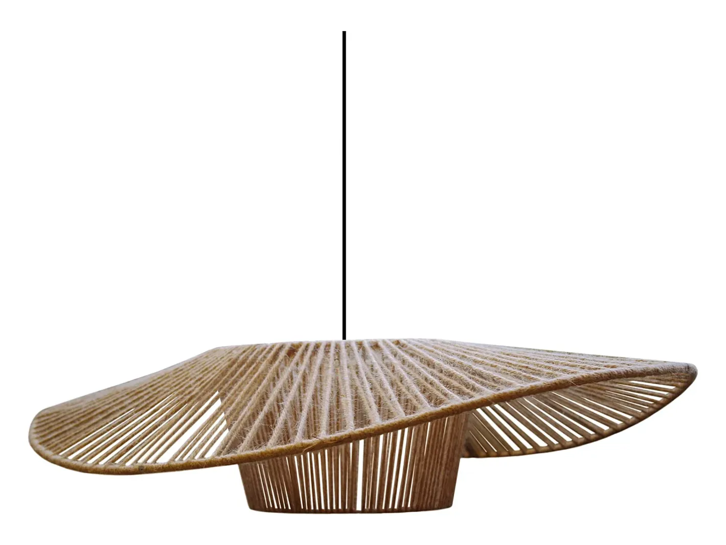 Outlet TOSEL Suspensión ,tela,natural, A 80xD75xP80cm Color natural claro