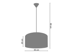 TOSEL Suspensión ,tela, ,A80xD35xP35cm Negro Best