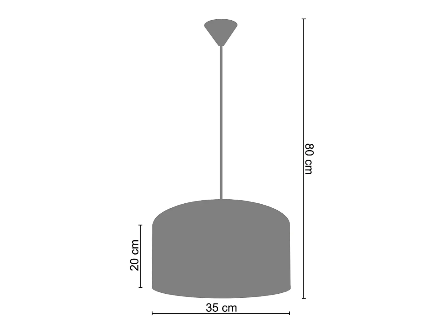TOSEL Suspensión ,tela, ,A80xD35xP35cm Negro Best
