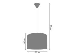 TOSEL Suspensión ,tela,,A78xD30xP30cm Rojo Discount