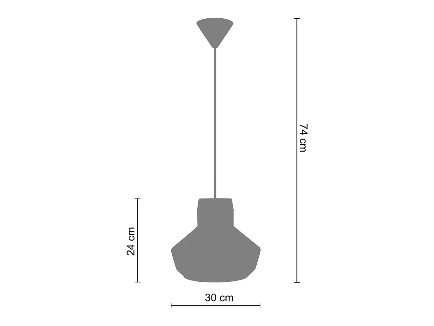 Hot TOSEL Suspensión ,vidrio ,,A84xD30xP 30cm Blanco