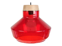 TOSEL Suspensión ,vidrio ,,A84xD30x P30cm Rojo