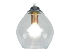 TOSEL Suspensión ,vidrio,Aluminio, A 80xD18x P 18cm Plateado New
