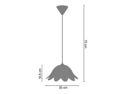 TOSEL Suspensión ,vidrio,alabastro,A80xD18xP18cm Gris Best