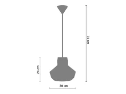 TOSEL Suspensión ,vidrio,AMARILLO,A84x D 30xP30cm Amarillo claro Outlet