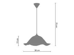 TOSEL Lámpara Suspendida-Suspensión ,vidrio, ,A70xD36xP36cm Azul