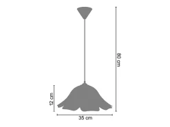 TOSEL Suspensión ,vidrio, ,A80xD35xP 35cm Azul Best
