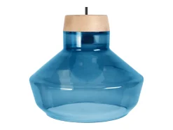 TOSEL Lámpara Suspendida-Suspensión ,vidrio, ,A84xD30x P 30cm Azul