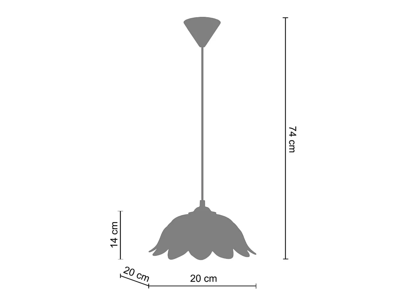 TOSEL Lámpara Suspendida-Suspensión ,vidrio,,A74xD20xP20 cm Beige
