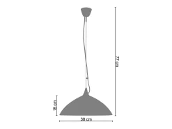 TOSEL Suspensión ,vidrio,,A77xD38xP38cm Blanco Online