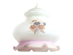 TOSEL Lámpara Suspendida-Suspensión ,vidrio,Blanco ,A80xD17,5xP 17,5cm Rosa / Blanco