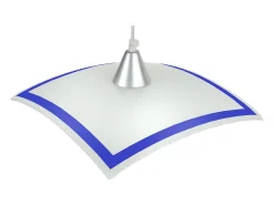 TOSEL Suspensión ,vidrio,Blanco ,A60xD 30x P 30cm Azul Online