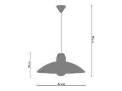 TOSEL Suspensión ,vidrio,,A70xD42x P 42cm Blanco Best