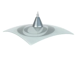 TOSEL Suspensión ,vidrio, ,A70xD 30x P 30cm Gris