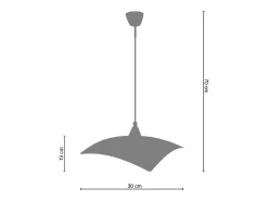 TOSEL Suspensión ,vidrio, ,A70xD 30x P 30cm Gris