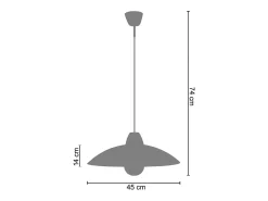 Best TOSEL Suspensión ,vidrio, , A 74xD45x P 45cm Gris