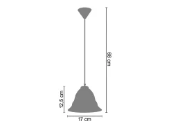 TOSEL Suspensión ,vidrio, ,A68xD17xP 17cm Gris Online