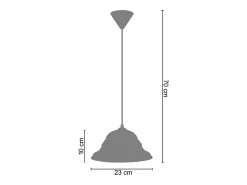TOSEL Lámpara Suspendida-Suspensión ,vidrio,Gris ,A70xD23xP23cm Naranja