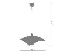 TOSEL Suspensión ,vidrio, ,A60xD30xP30cm Gris Online