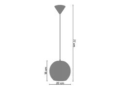 TOSEL Suspensión ,vidrio,, A 77xD20x P 20cm Naranja Sale