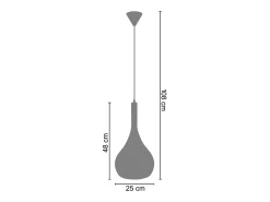 TOSEL Lámpara Suspendida-Suspensión ,vidrio, ,A108xD25xP25cm Negro