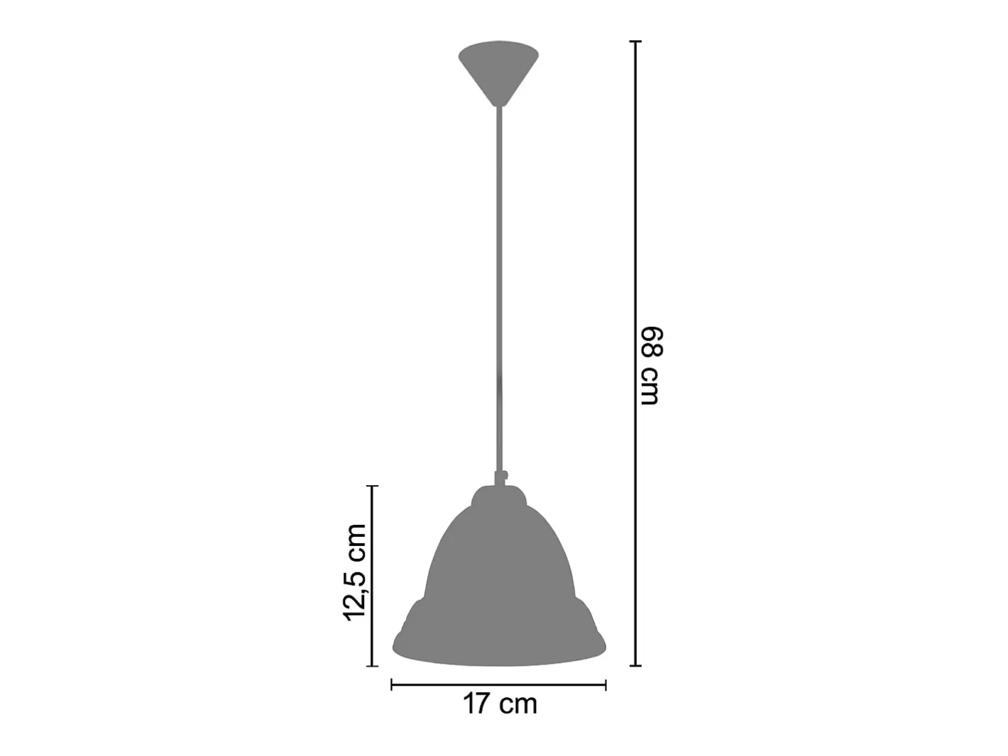 TOSEL Suspensión ,vidrio,,A68xD17xP17cm Negro Hot
