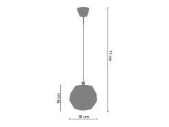 Outlet TOSEL Suspensión ,vidrio, , A77xD19xP 19cm Negro