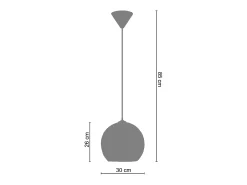 TOSEL Lámpara Suspendida-Suspensión ,vidrio,,A 85xD 30x P 30cm Negro