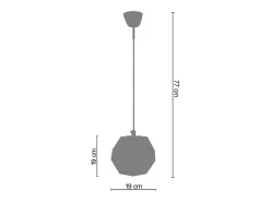 Sale TOSEL Suspensión ,vidrio,Negro ,A77xD 18x P 18cm Gris antracita