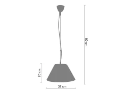 TOSEL Suspensión ,vidrio, ,A 80xD37x P 37cm Negro Hot
