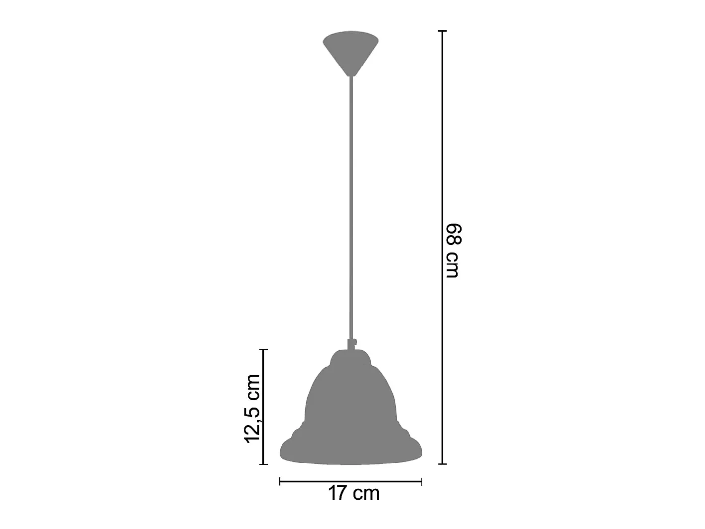 TOSEL Lámpara Suspendida-Suspensión ,vidrio, ,A68x D 17xP17cm Negro